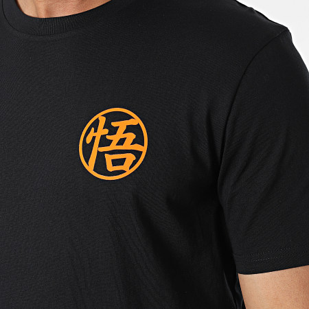 Dragon Ball Z - Tee Shirt Chest Goku Kanji Noir Orange