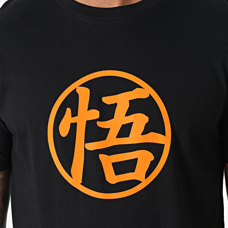 Dragon Ball Z - Tee Shirt Goku Kanji Noir Orange