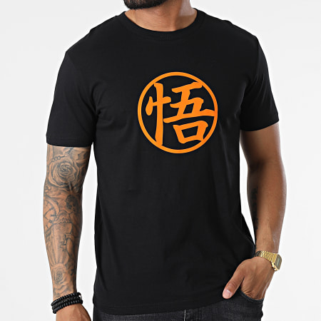 Dragon Ball Z - Camiseta Goku Kanji Negro Naranja