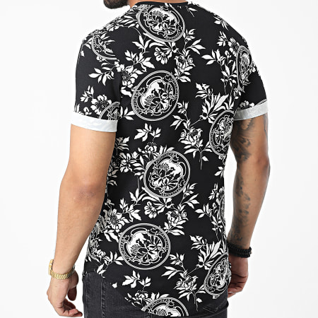 Frilivin - Oversize Floral Camiseta Negro