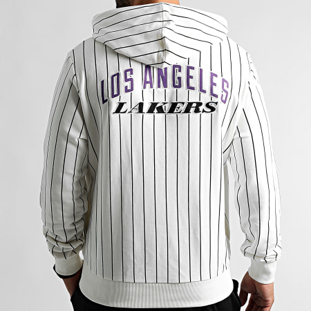New Era - Sudadera con capucha a rayas PO Los Angeles Lakers 13324532 Beige