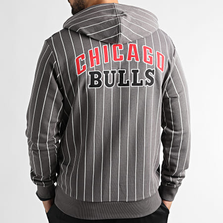 New Era - Sudadera con capucha a rayas PO Chicago Bulls 13324533 Gris antracita