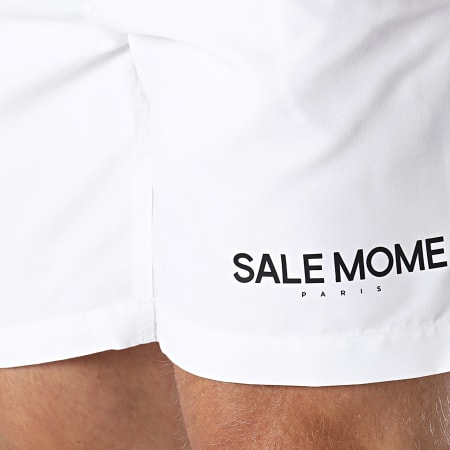 Sale Môme Paris - Short De Bain Small Logo Blanc Noir
