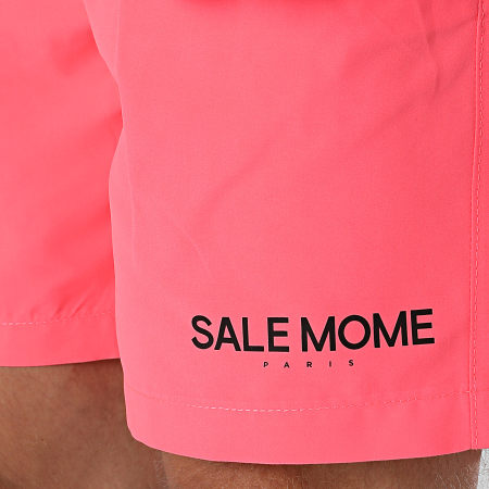 Sale Môme Paris - Short De Bain Small Logo Rose Fluo Noir