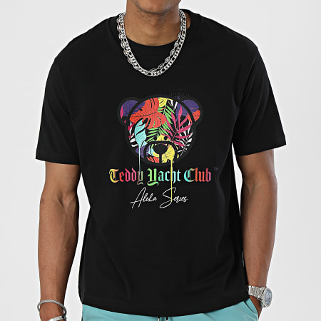 Teddy Yacht Club - Oversize Camiseta Large Aloha Series Negro
