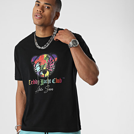 Teddy Yacht Club - Oversize Camiseta Large Aloha Series Negro
