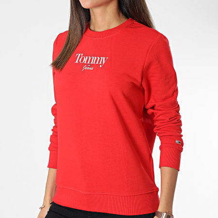 Tommy Jeans - Sudadera cuello redondo mujer Regular Essential Logo 3574 Rojo