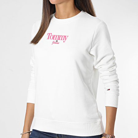 Tommy Jeans - Sudadera cuello redondo Mujer Regular Essential Logo 3574 Blanco