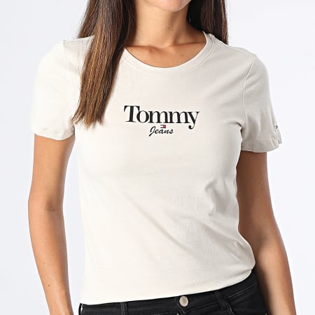 Tommy Jeans - Tee Shirt Femme Essential Logo 3696 Beige