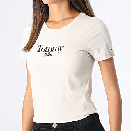 Tommy Jeans - Camiseta Essential Logo 3696 Beige Mujer