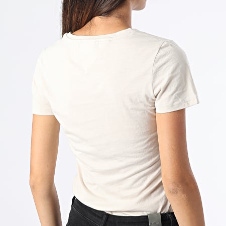 Tommy Jeans - Camiseta Essential Logo 3696 Beige Mujer