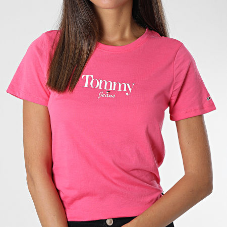 Tommy Jeans - Tee Shirt Femme Skinny Essential Logo 3696 Rose