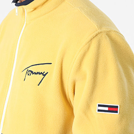 Tommy Jeans - Mix Media Retro 4032 Giacca in pile blu navy giallo con cerniera
