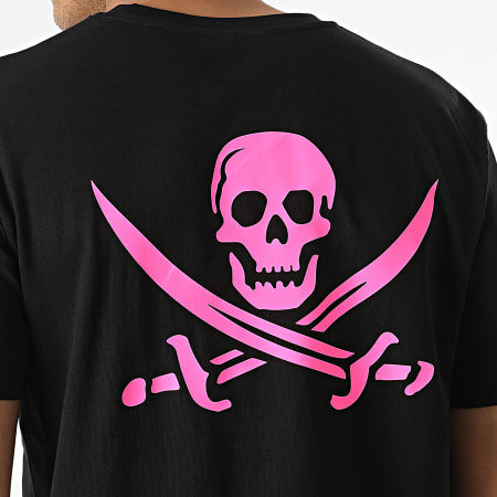 Zesau - Maglietta Pirate Bad Game Nero Rosa Fluo