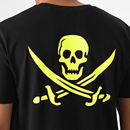 Zesau - Tee Shirt Pirate Bad Game Noir Jaune Fluo