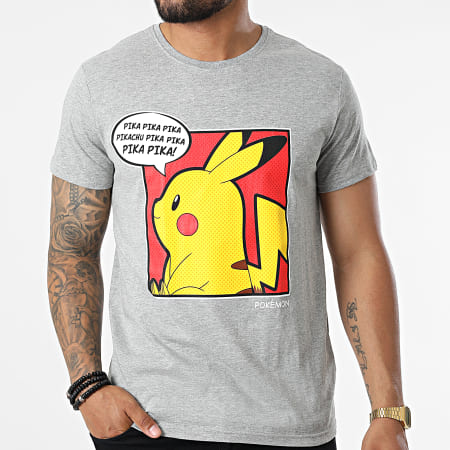 Pokémon - Tee Shirt Pika Pop Gris Chiné
