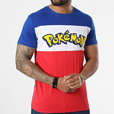Pokémon - Maglietta a blocchi di colore Pokémon Rosso Blu Bianco