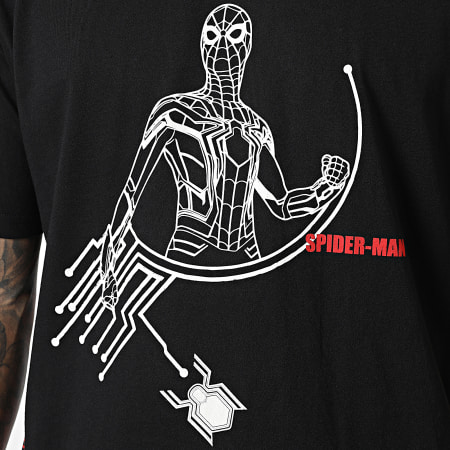 Spiderman - Tee Shirt Wireframe Noir