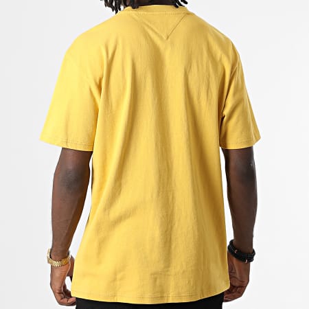 Tommy Jeans - Tee Shirt Tommy Badge 0925 Jaune Moutarde
