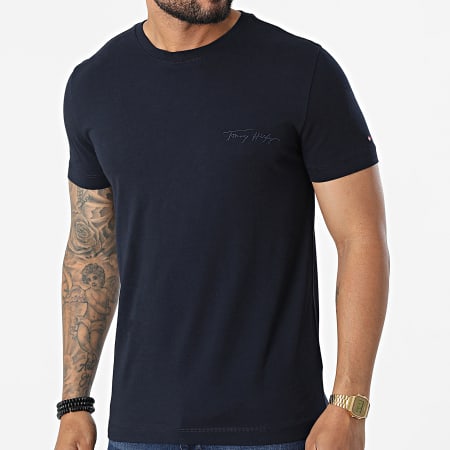 Tommy Hilfiger - Tee Shirt Signature Front Logo 5479 Bleu Marine