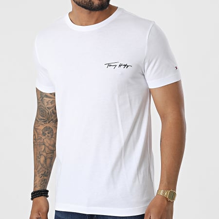Tommy Hilfiger - Firma Camiseta Logo Delantero 5479 Blanco