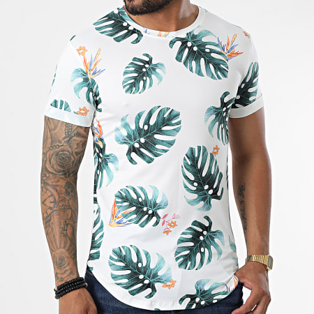 MTX - Camiseta oversize U9475 Blanco Verde Floral