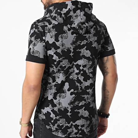 MTX - Tee Shirt Oversize A Capuche U9417 Gris Noir Camouflage