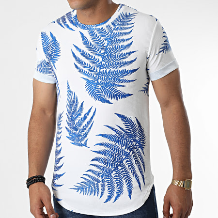 MTX - Oversize Camiseta U9424 Blanco Azul Real Floral
