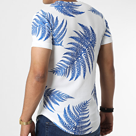 MTX - Tee Shirt Oversize U9424 Blanc Bleu Roi Floral