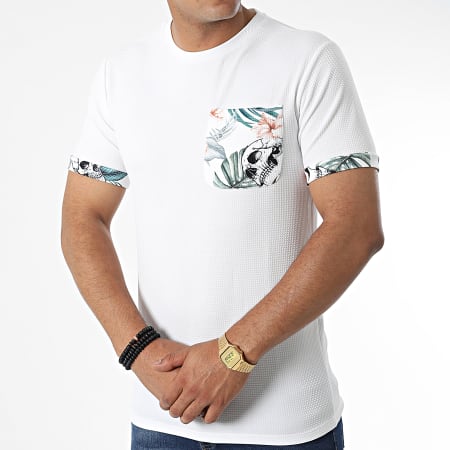 MTX - Camiseta Bolsillo C5793 Blanco Floral