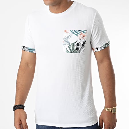 MTX - Camiseta Bolsillo C5793 Blanco Floral