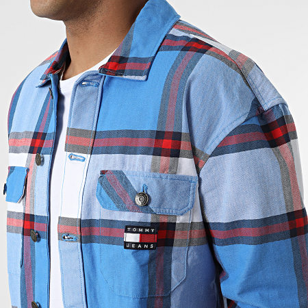 Tommy Jeans - Camisa casual a cuadros 4182 Azul claro