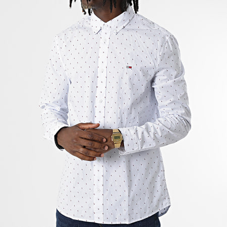 Tommy Jeans - Chemise Manches Longues Essential Dobby 4184 Blanc
