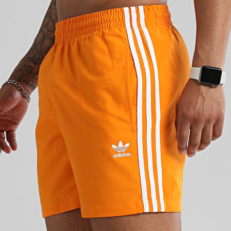 Adidas Originals - Short De Bain A Bandes Adicolor Classics 3 Stripes HF2118 Orange