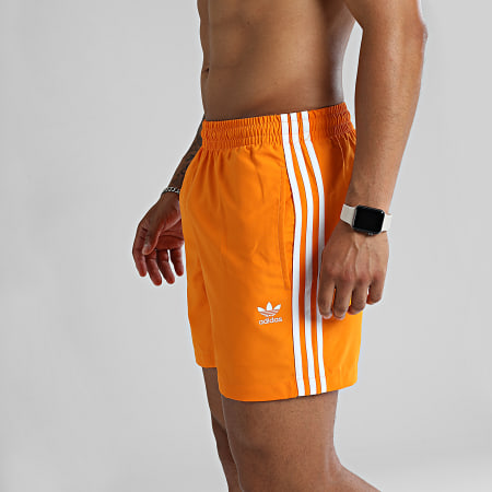 Adidas Originals - Short De Bain A Bandes Adicolor Classics 3 Stripes HF2118 Orange