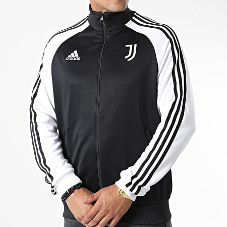 Adidas Performance - Juventus DNA HD8887 Chaqueta con cremallera a rayas negra y blanca