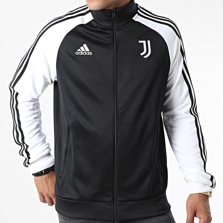 Adidas Performance - Juventus DNA HD8887 Chaqueta con cremallera a rayas negra y blanca