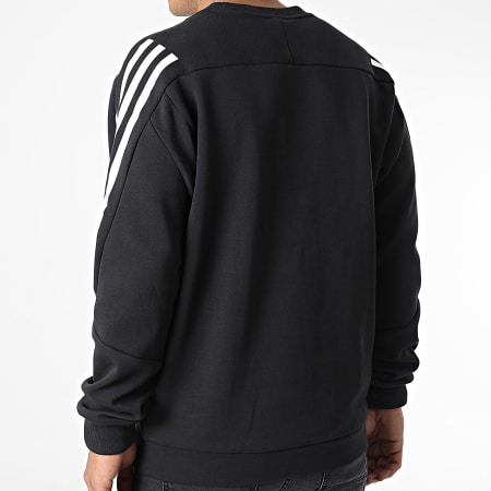 Adidas Sportswear - Sweat Crewneck A Bandes FI 3 Stripes HJ7846 Noir