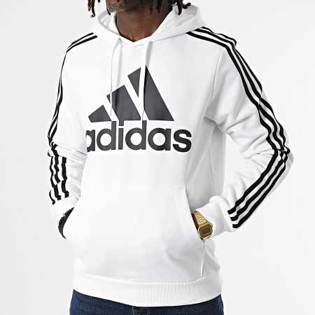 Adidas Sportswear - BL Felpa con cappuccio a 3 strisce HL2238 Bianco