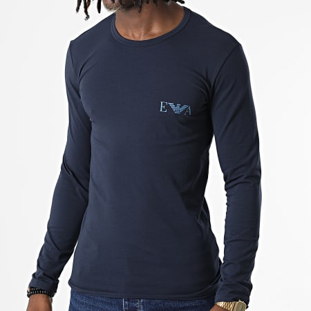 Emporio Armani - Tee Shirt Manches Longues 111023 2F715 Bleu Marine