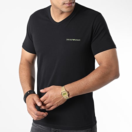 Emporio Armani - Lote de 2 camisetas 111849 2F717 Negro