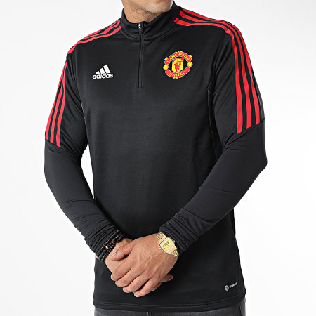 Adidas Performance - Manchester United Camiseta de manga larga a rayas H64013 Negro