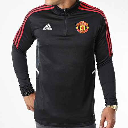 Adidas Sportswear - Manchester United H64013 Maglietta nera a maniche lunghe con strisce