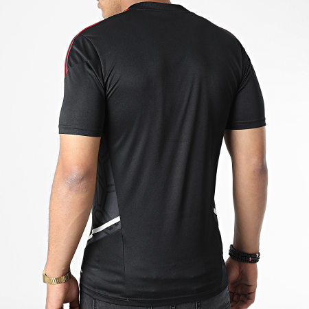 Adidas Performance - Camiseta de fútbol a rayas negras del Manchester United FC H64026