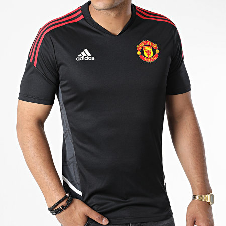 Adidas Sportswear - Maglia da calcio Manchester United FC a strisce nere H64026