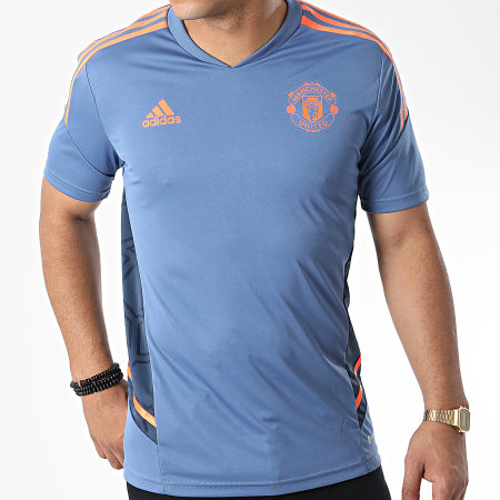 Adidas Sportswear - Maillot De Foot A Bandes Manchester United FC HH9316 Bleu Clair