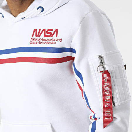 Alpha Industries - NASA ISS Sudadera con capucha 118332 Blanco