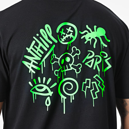 Anthill - Maglietta con scritta verde fluorescente nera