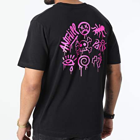Anthill - Camiseta Script Negro Rosa Fluo