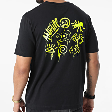 Anthill - Camiseta Script Negro Amarillo Fluo